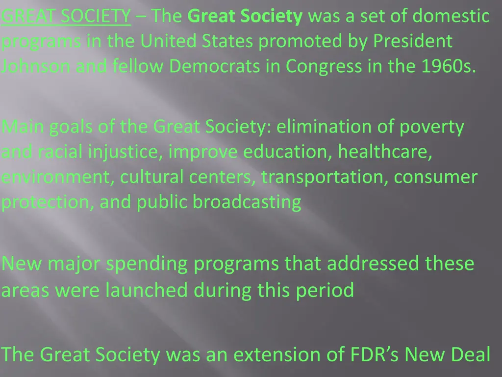 great society the great society