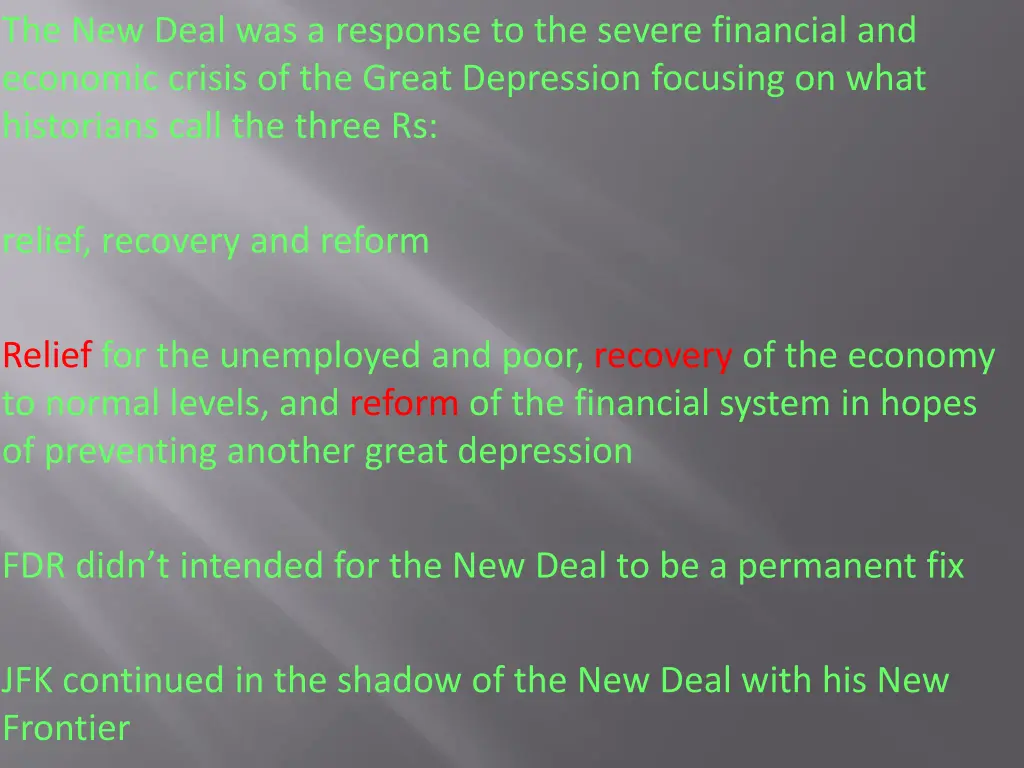 the new deal was a response to the severe