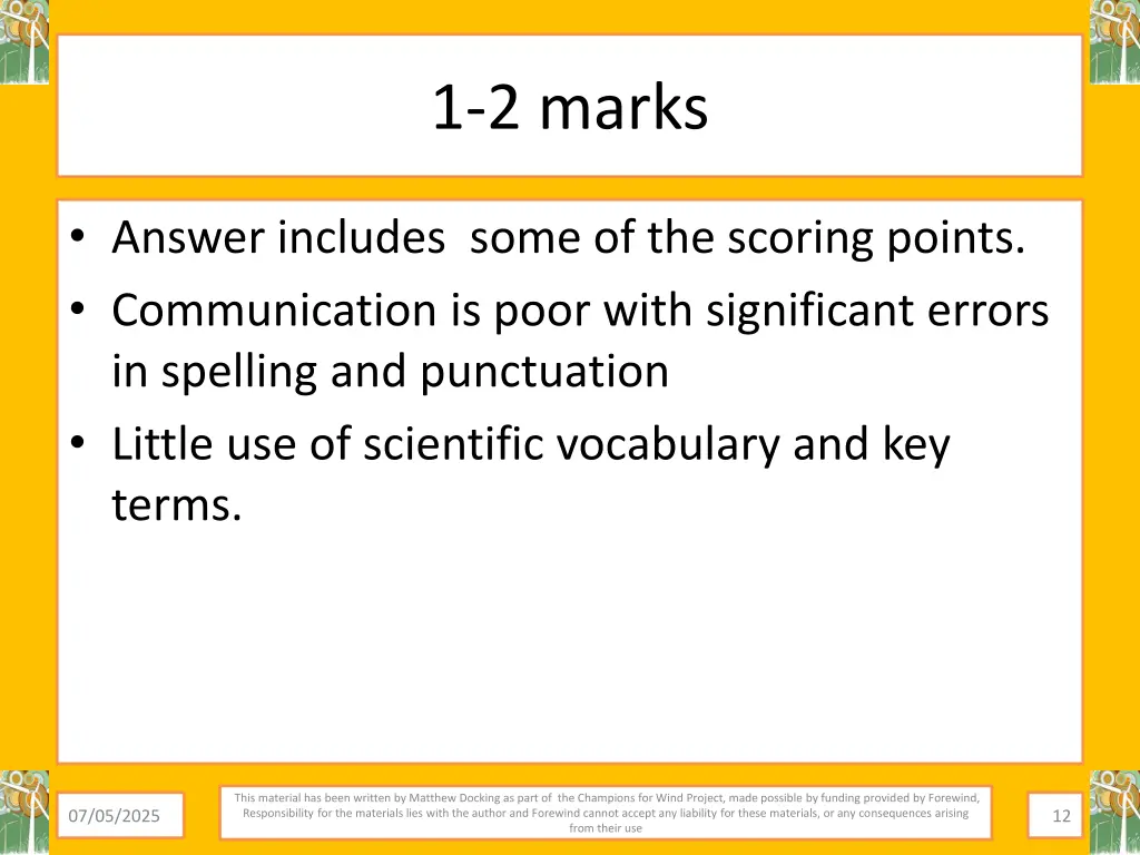 1 2 marks
