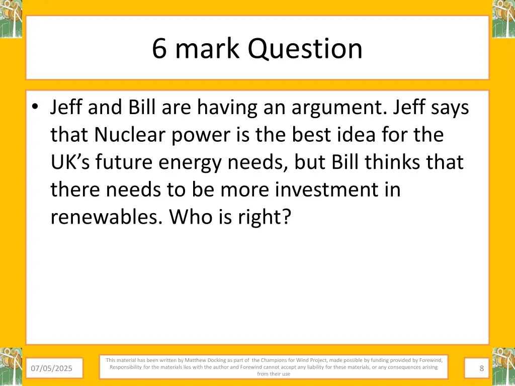 6 mark question
