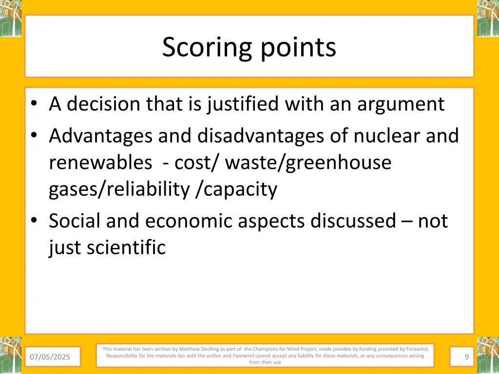 scoring points