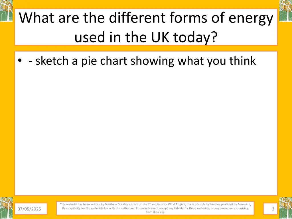 what are the different forms of energy used