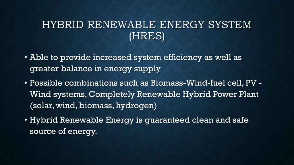hybrid renewable energy system hres 1
