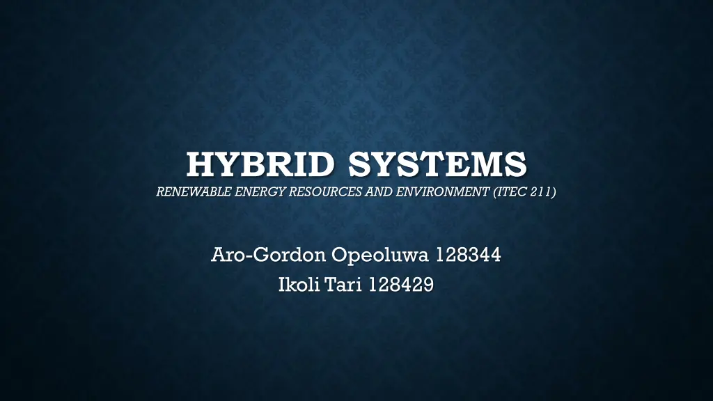 hybrid systems renewable energy resources