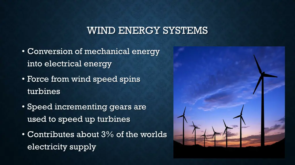 wind energy systems