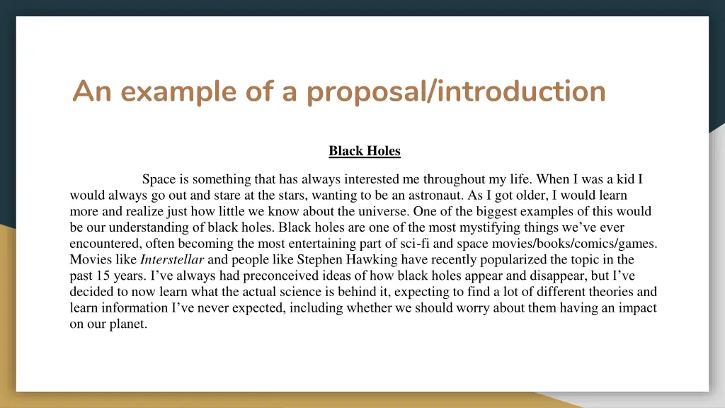 an example of a proposal introduction