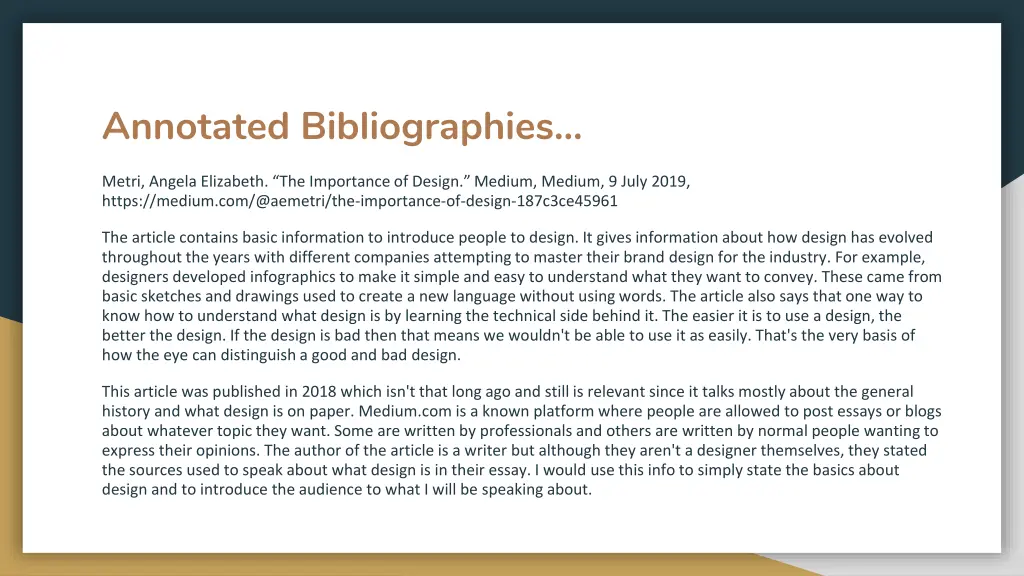 annotated bibliographies