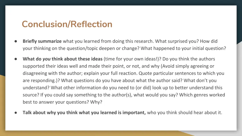 conclusion reflection