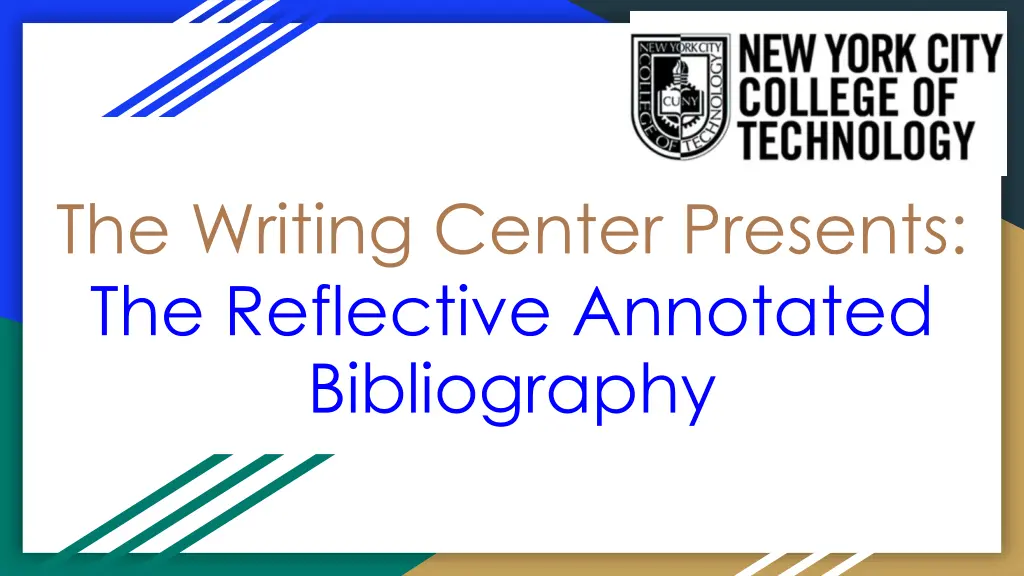 the writing center presents the reflective