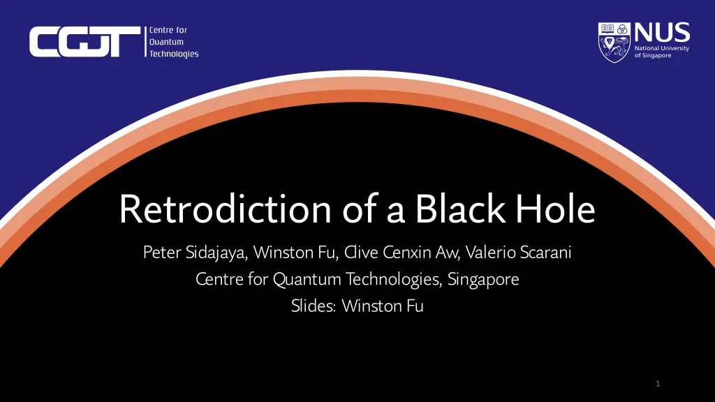 retrodiction of a black hole peter sidajaya