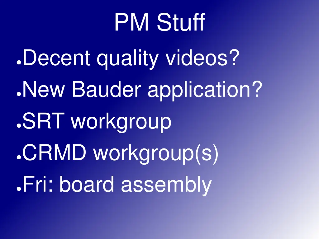 pm stuff