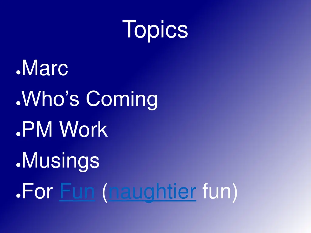 topics