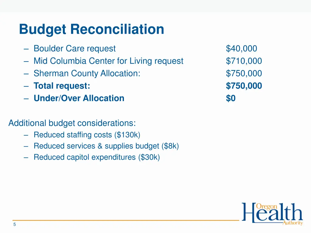 budget reconciliation