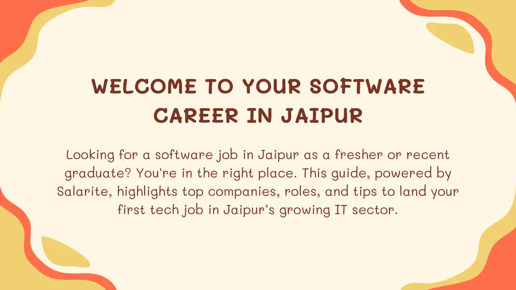 welcome to your software career in jaipur
