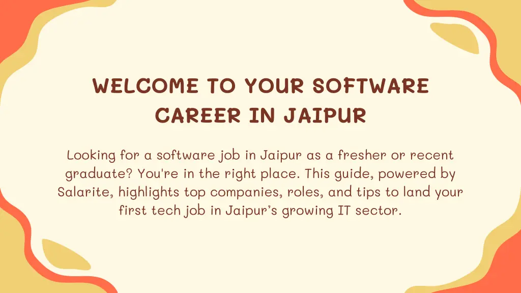 welcome to your software career in jaipur