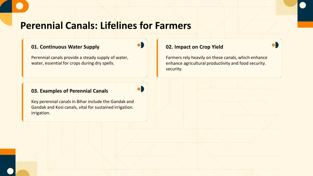 perennial canals lifelines for farmers