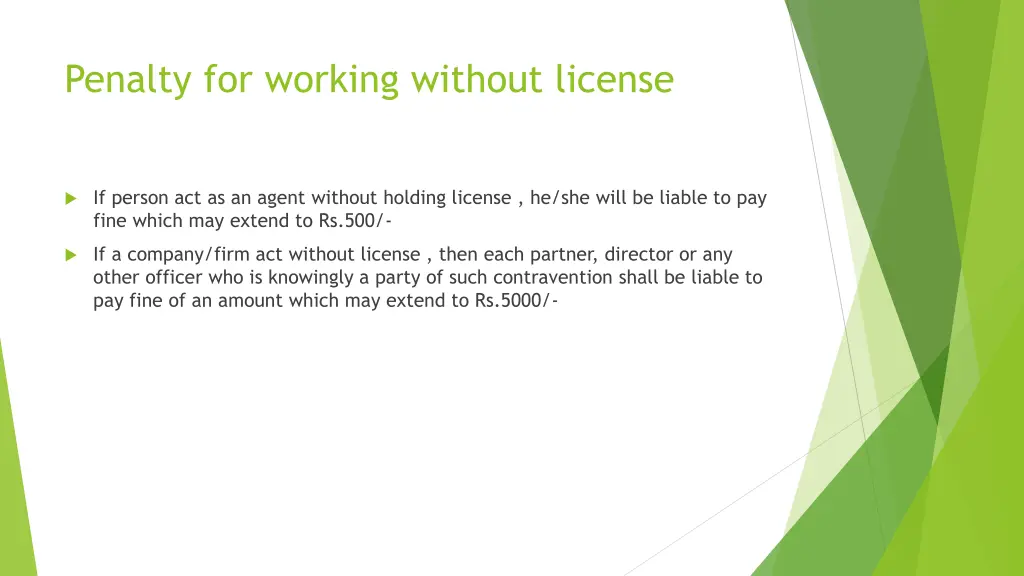 penalty for working without license