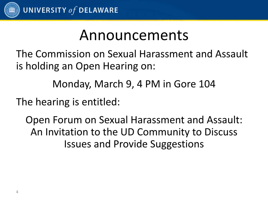 announcements