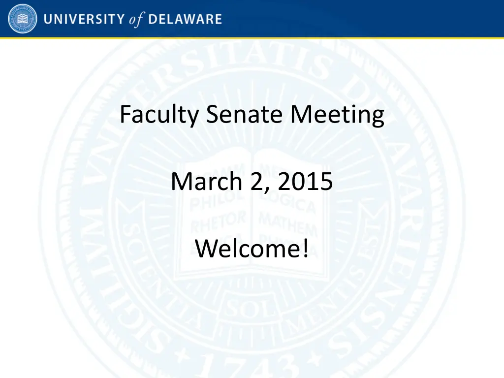 faculty senate meeting