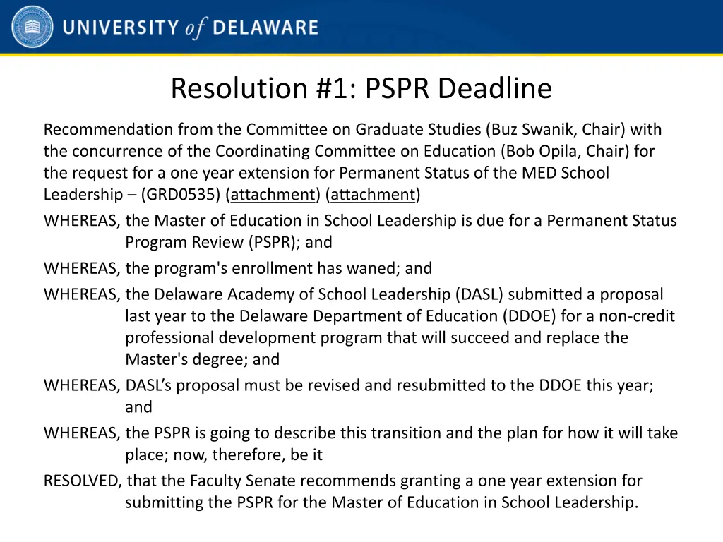 resolution 1 pspr deadline