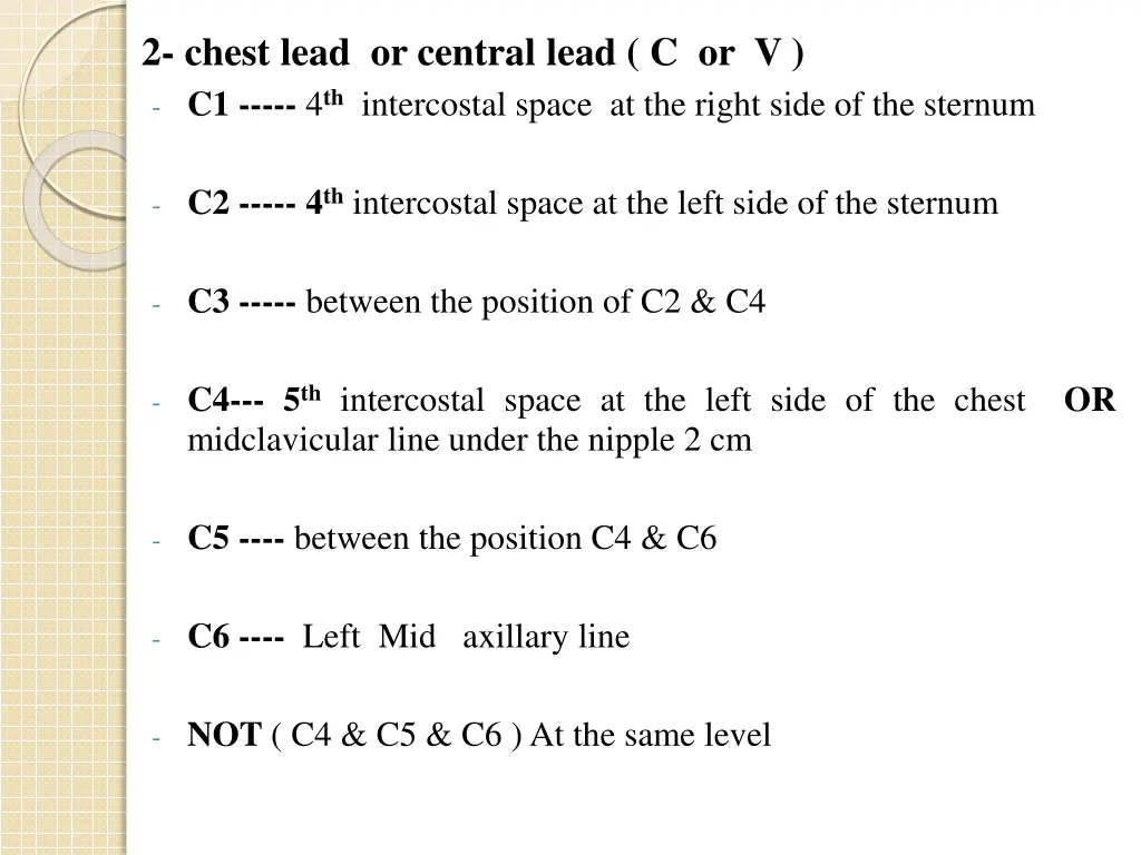 2 chest lead or central lead