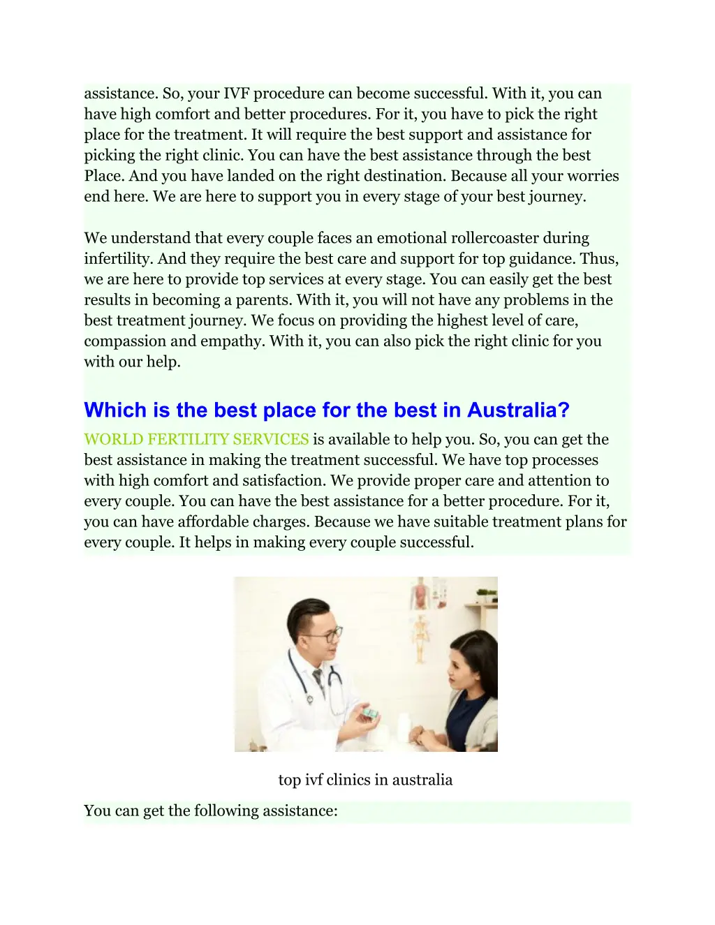 assistance so your ivf procedure can become