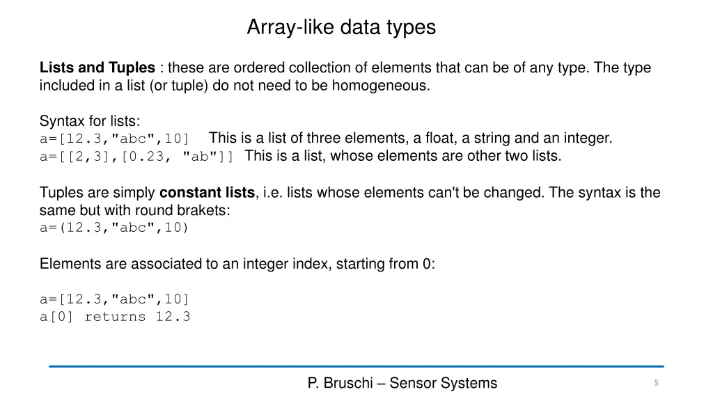 array like data types