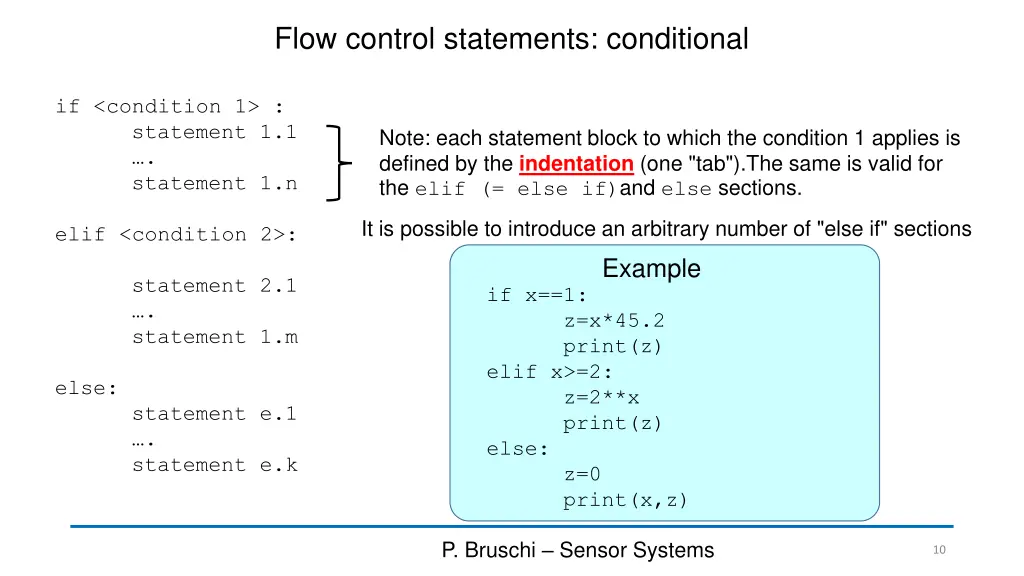 flow control statements conditional