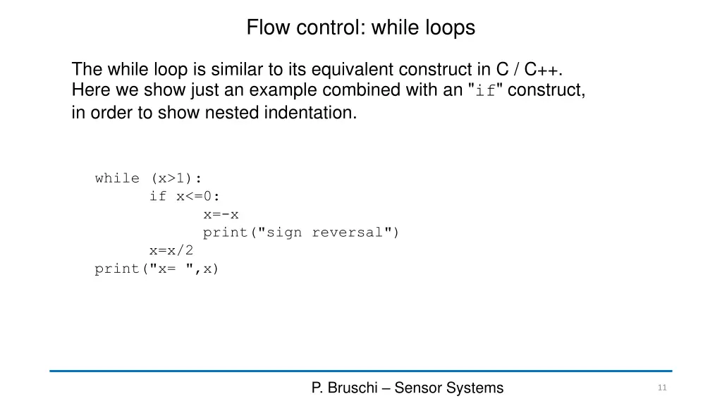 flow control while loops