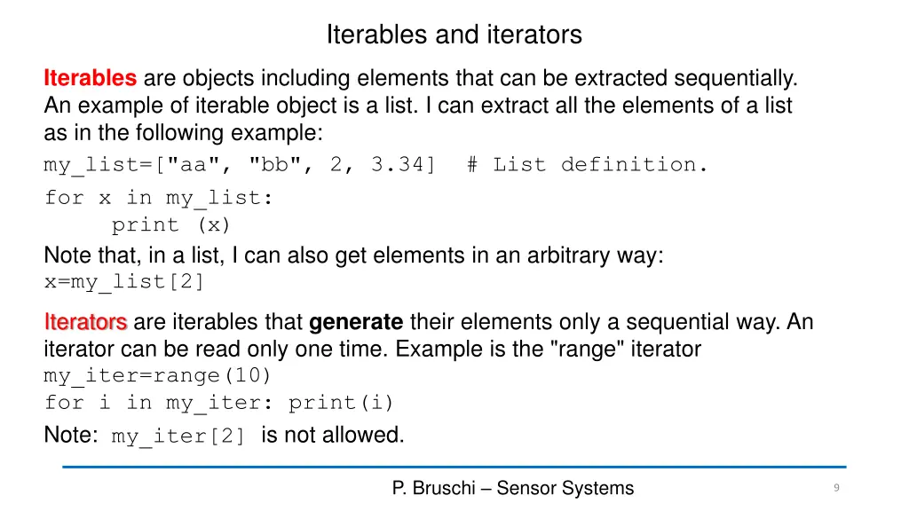iterables and iterators