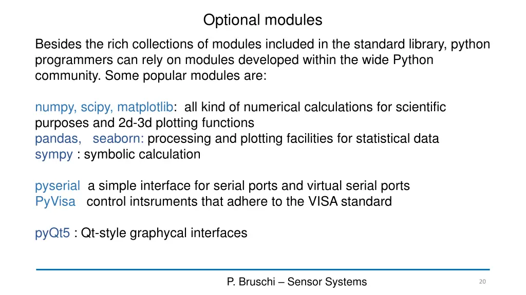 optional modules