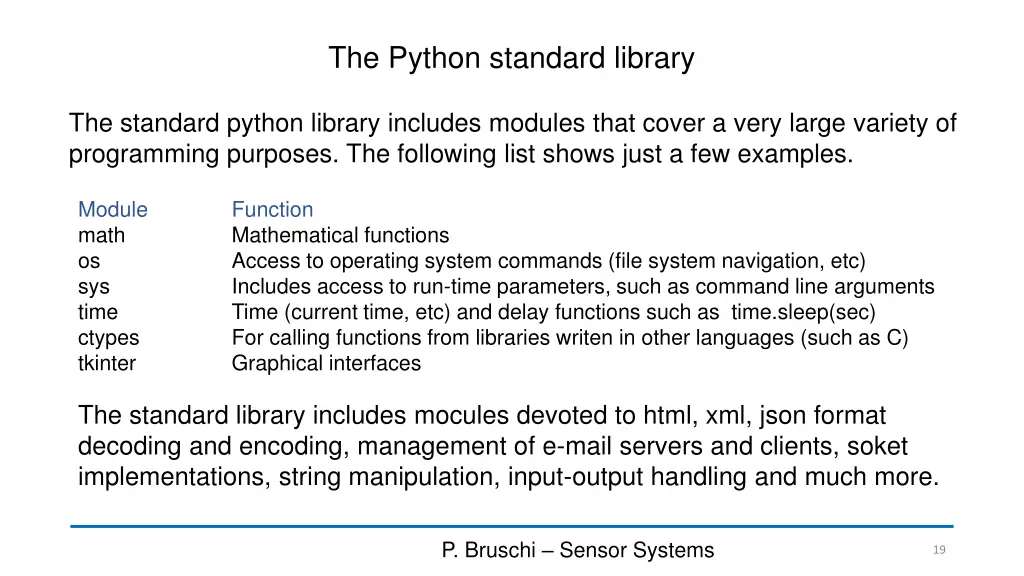 the python standard library