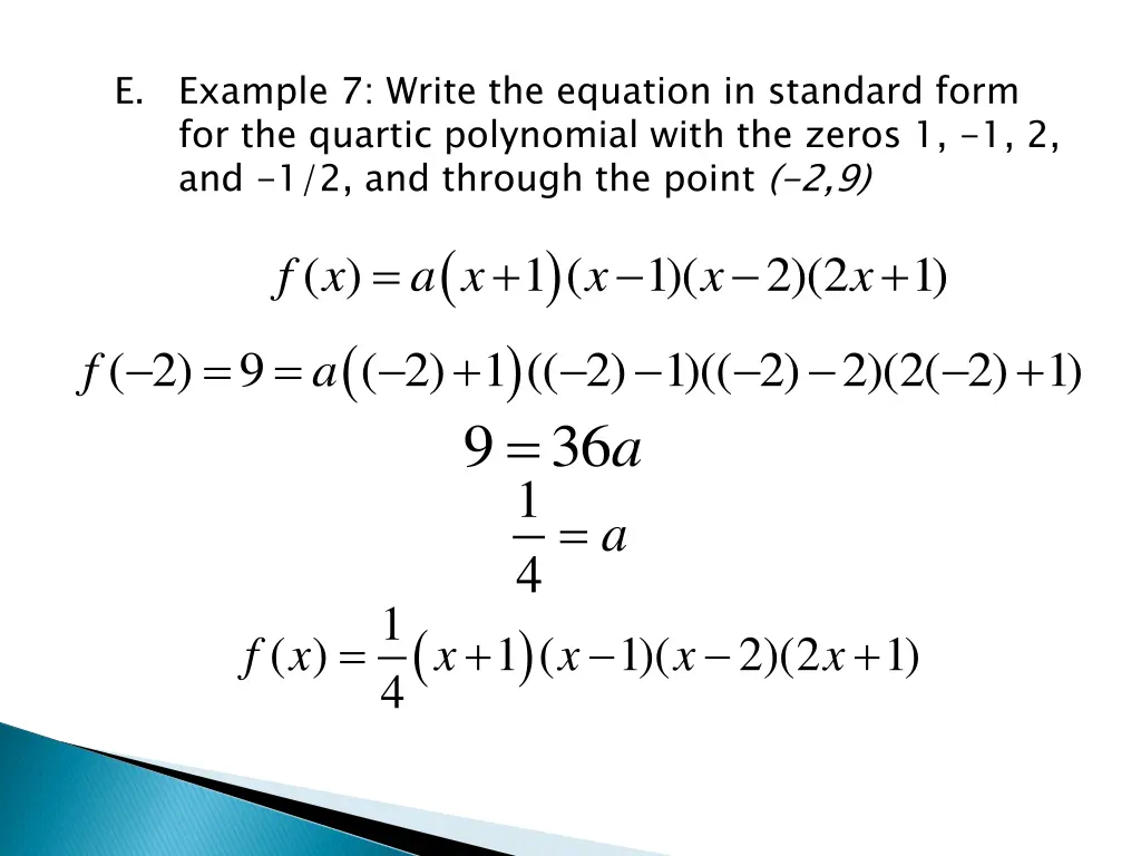 example 7 write the equation in standard form