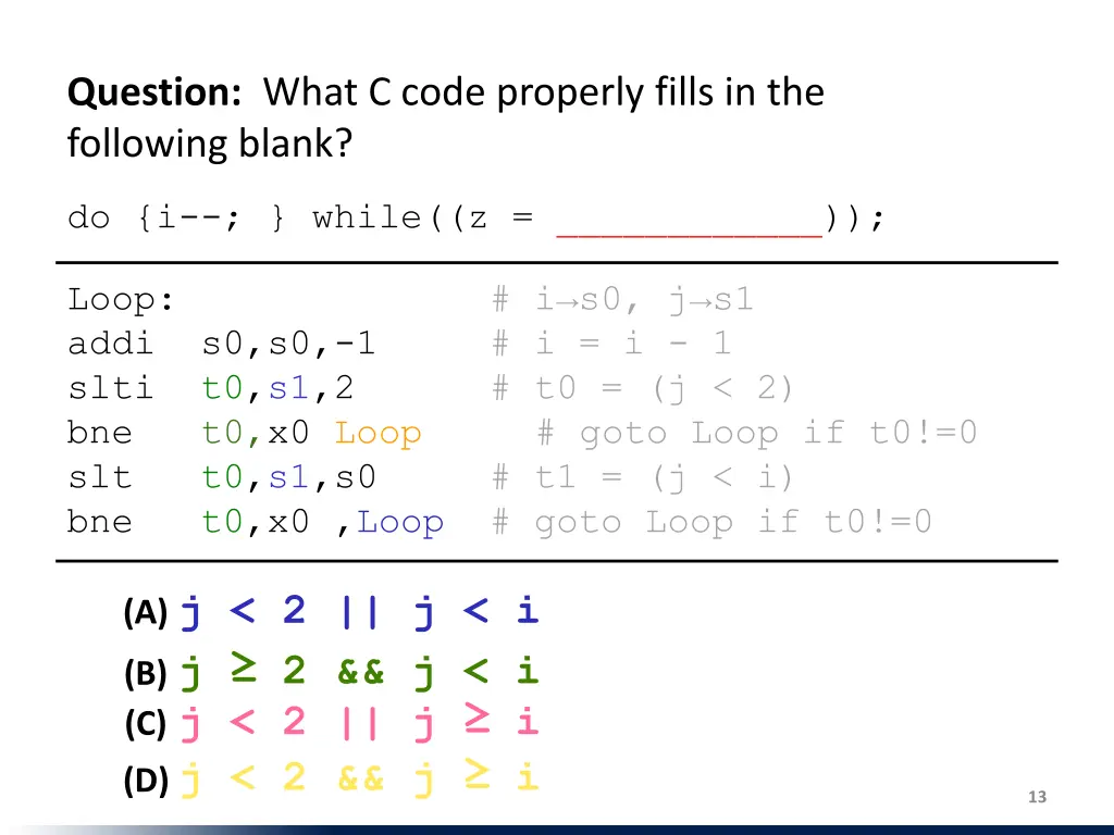 question what c code properly fills
