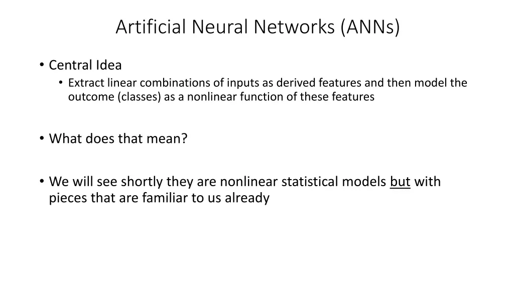 artificial neural networks anns