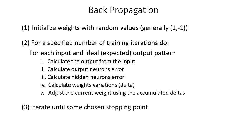 back propagation