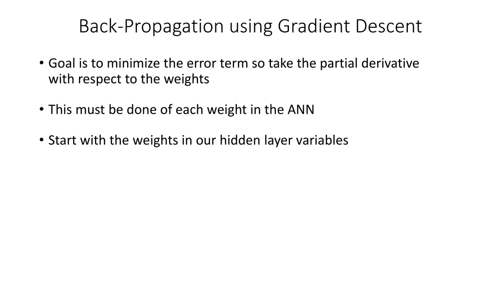 back propagation using gradient descent 2