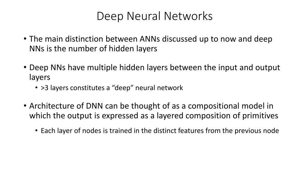 deep neural networks