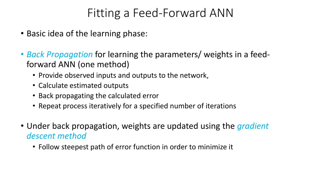 fitting a feed forward ann 1