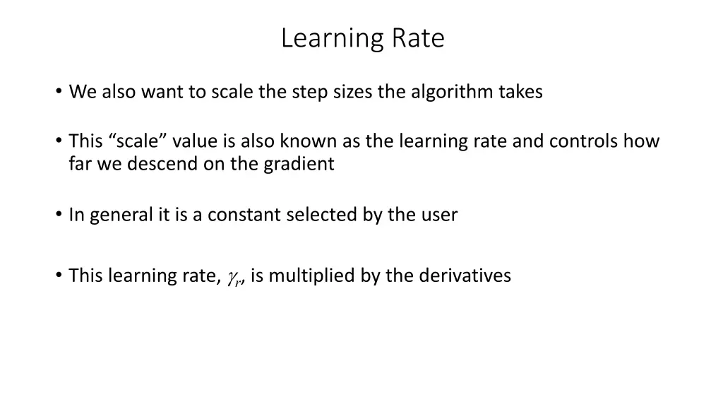 learning rate