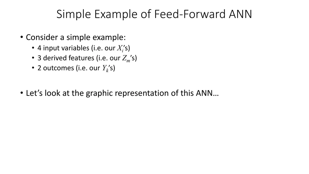 simple example of feed forward ann