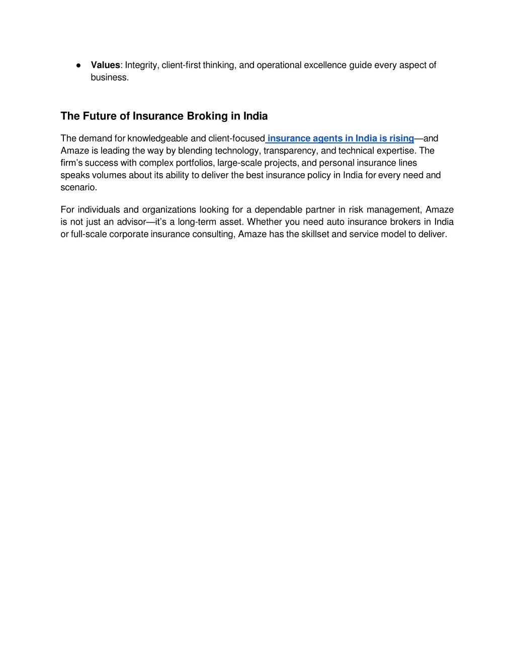 values integrity client first thinking
