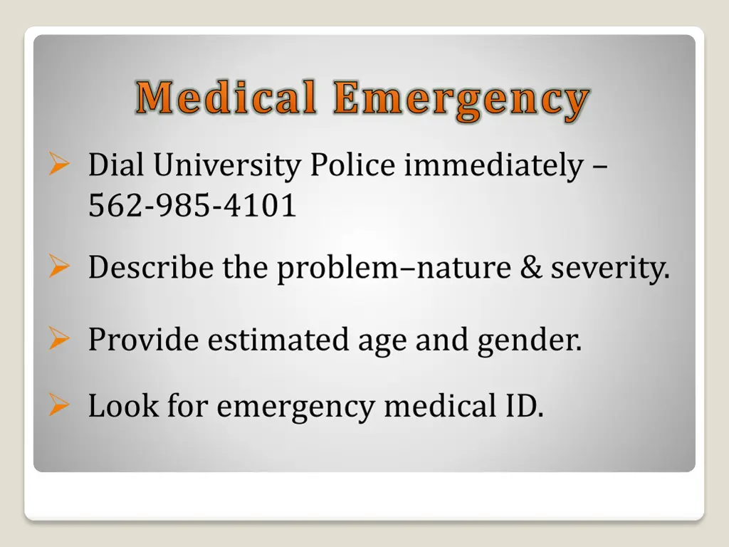 medical emergency
