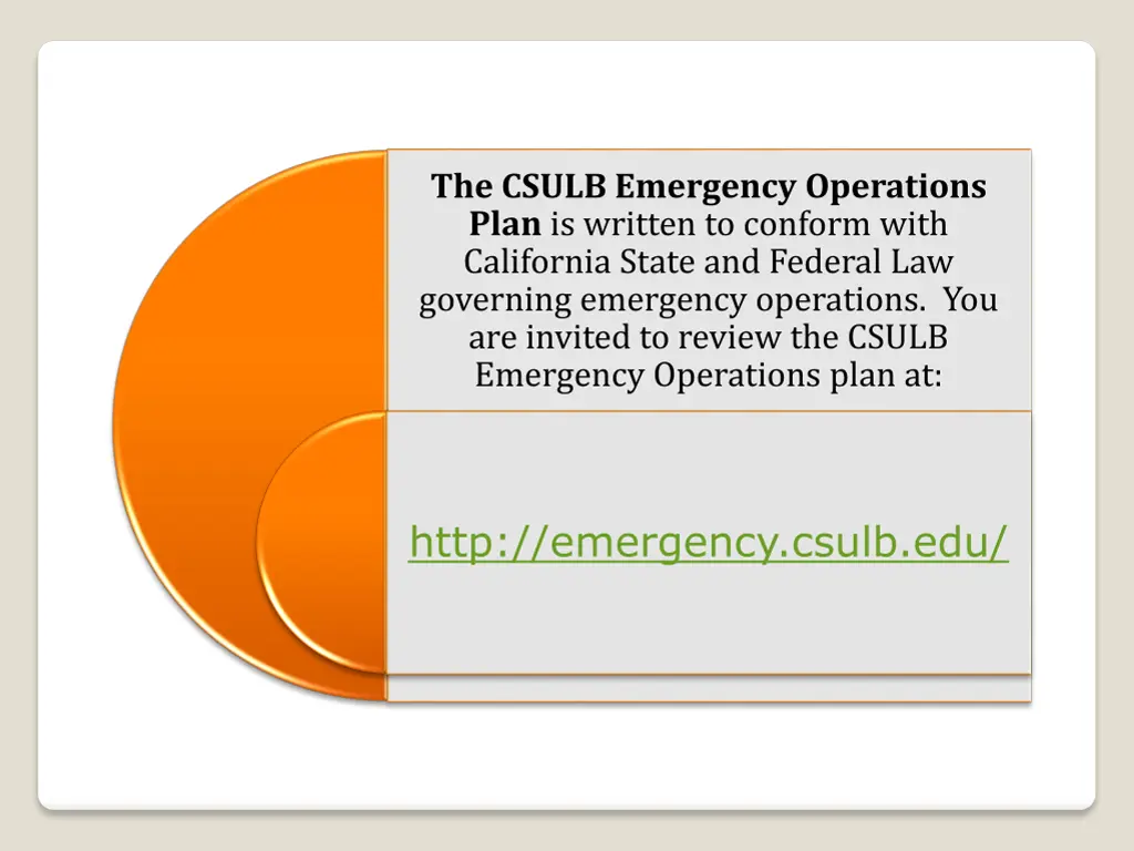 the csulb emergency operations plan is written