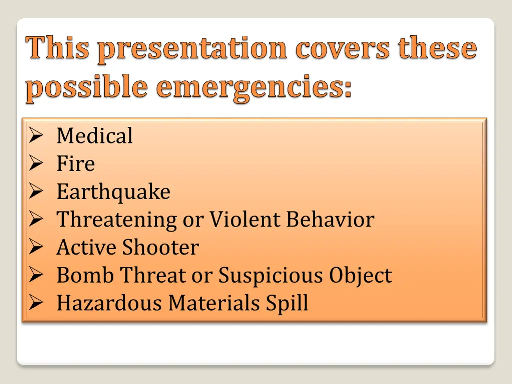 this presentation covers these possible