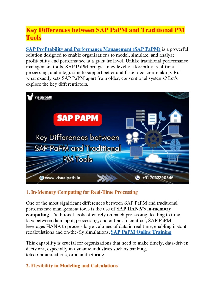 key differences between sap papm and traditional