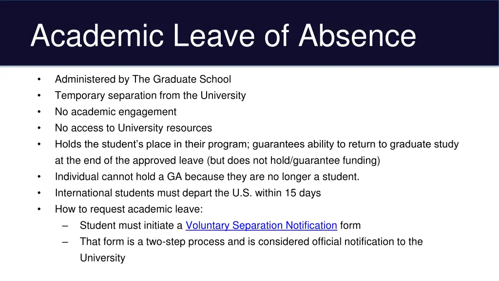 academic leave of absence