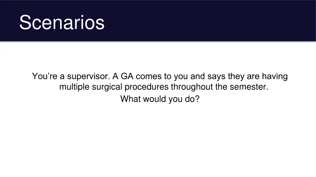 scenarios
