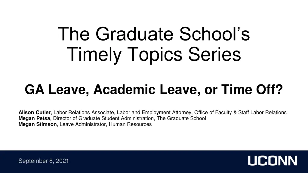 the graduate school s timely topics series