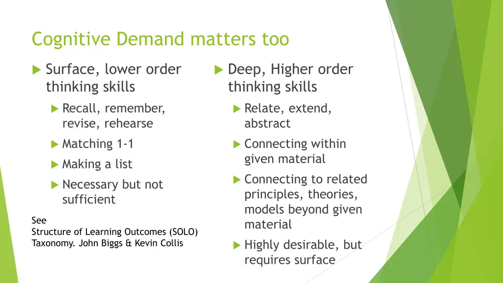 cognitive demand matters too